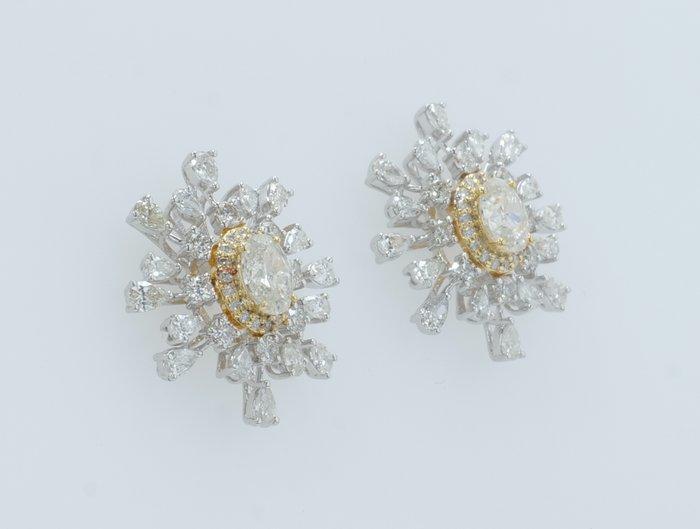 Cocktail oorbellen - 14 karaat Geel goud, Witgoud - 2.99ct., Handtassen en Accessoires, Antieke sieraden