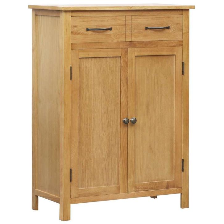 vidaXL Schoenenkast 76x37x105 cm massief eikenhout, Huis en Inrichting, Kasten | Schoenenkasten, Nieuw, Verzenden