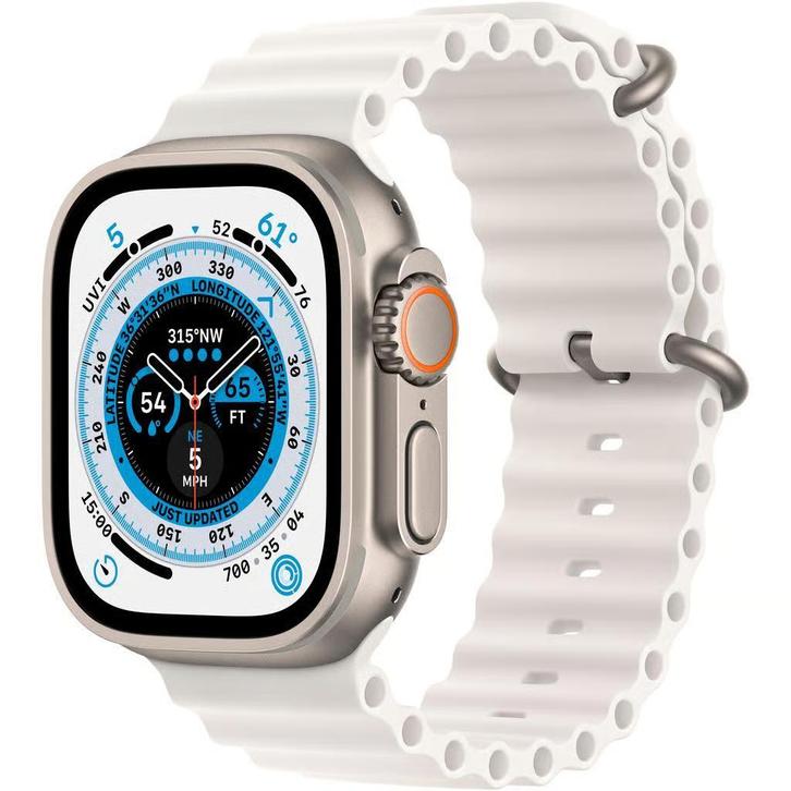 Apple Watch Ultra 49mm LTE Ocean Wit Titanium met GARANTI..., Telecommunicatie, Mobiele telefoons | Apple iPhone, Gebruikt, Ophalen of Verzenden