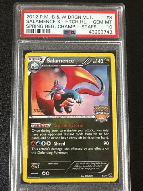 Pokémon - 1 Graded card - salamance staff spring regional, Hobby en Vrije tijd, Verzamelkaartspellen | Pokémon