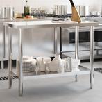 vidaXL Keukenwerktafel 110x55x85 cm roestvrij staal, Verzenden