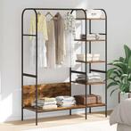 vidaXL Kledingrek met plank Bruin 120 x 44 x 160 cm Bewerkt, Huis en Inrichting, Verzenden, Nieuw