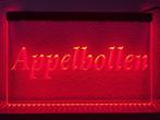 Appelbollen appel flappen neon bord lamp LED verlichting rec, Huis en Inrichting, Verzenden, Nieuw