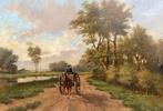 A vd Pol (1886-1956) - Man op paard en wagen, Antiek en Kunst