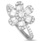 Bague - 14 carats Or blanc, Irene 14K Or Blanc Bague Fleur, Nieuw