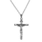 Fako Bijoux® - Ketting - Kruis - 30x47mm - Zilverkleurig, Handtassen en Accessoires, Kettingen, Verzenden, Nieuw