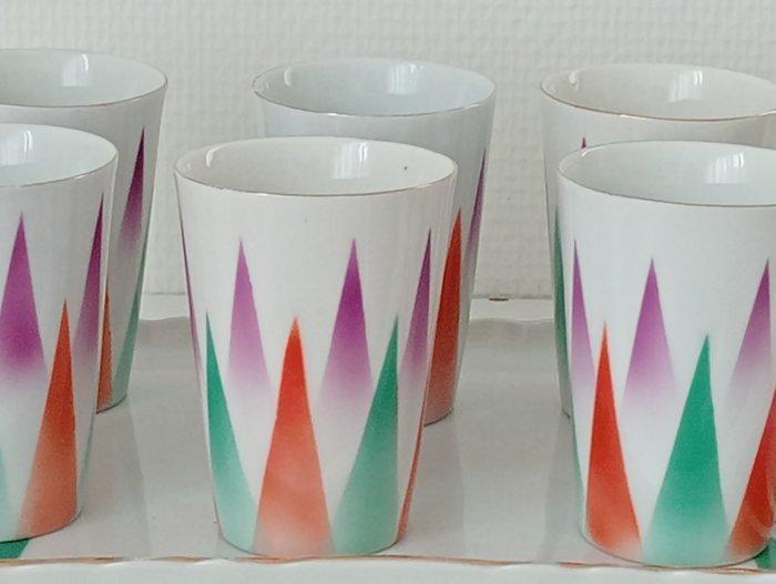 Czechoslovakia - Drinkservies (8) - Porselein - Art Deco, Antiek en Kunst, Kunst | Designobjecten