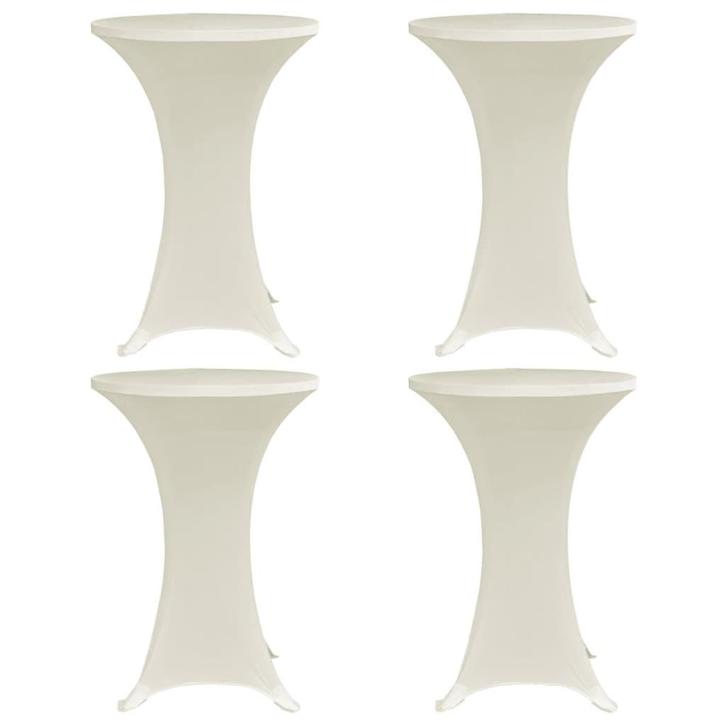 vidaXL Statafelhoes 4 st stretch Ø60 cm crème, Tuin en Terras, Tuinmeubel-accessoires, Nieuw, Verzenden
