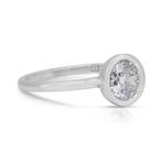 Bague - 18 carats Or blanc - 1.01ct. tw. Diamant (Naturelle)