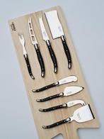 Laguiole - 8x Cheese knives - Wood Serving Board - Black -