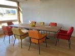 Set van 8 leren eetkamerstoelen - verschillende kleuren leer, Huis en Inrichting, Stoelen, Overige kleuren, Nieuw, Leer, Ophalen of Verzenden