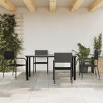 vidaXL 5-delige Tuinset poly rattan en staal zwart, Tuin en Terras, Tuinsets en Loungesets, Verzenden, Nieuw, Tuinset