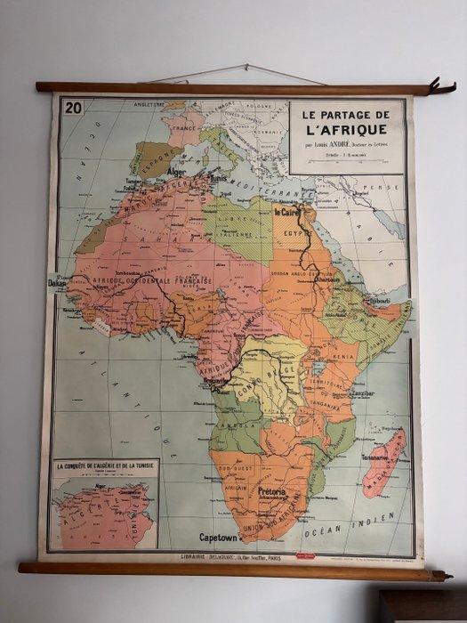 Louis André - Ancienne Carte Murale – Le Partage de, Antiek en Kunst, Antiek | Wandborden en Tegels