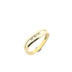8 Krt. Ring met zirconia (gouden ring, geelgoud), Handtassen en Accessoires, Antieke sieraden, Ophalen of Verzenden, Goud, Met edelsteen
