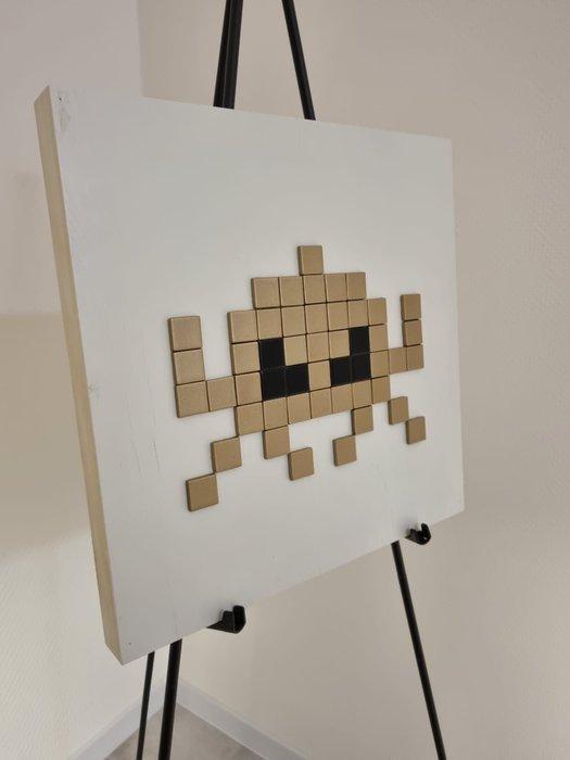 FreeSpeech (XX) - GOLD CRAB - Space Invaders Street Art Game, Antiek en Kunst, Kunst | Schilderijen | Modern