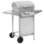 vidaXL Gasbarbecue en grill met 2 kookzones roestvrij staal, Verzenden, Nieuw