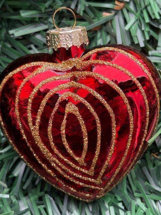 hart met witte en/of gouden decoratie, 12 stuks -, Divers, Noël