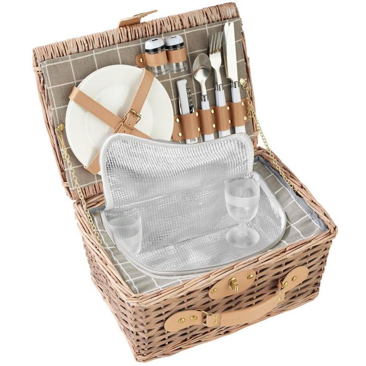 tectake Picknickmand Langeoog voor 2 personen, met koelvak &, Hobby en Vrije tijd, Picknickmanden, Verzenden