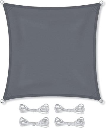 Schaduwdoek - tarp - zonnedoek - vierkant - 5x5 m - grijs, Ophalen of Verzenden