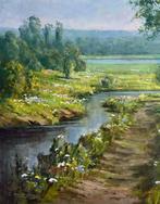 Poriya Shakiba - Forest river, Antiek en Kunst, Kunst | Schilderijen | Modern