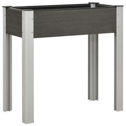 vidaXL Plantenbak verhoogd 75x40x75 cm HKC grijs, Tuin en Terras, Bloempotten, Nieuw, Verzenden