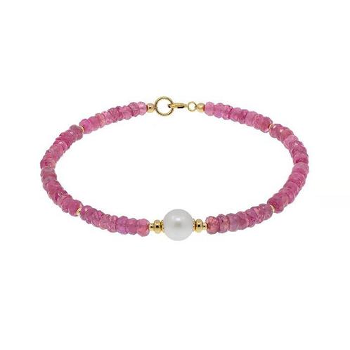 Zonder Minimumprijs - Armband - 18 karaat Geel goud Parel -, Handtassen en Accessoires, Armbanden