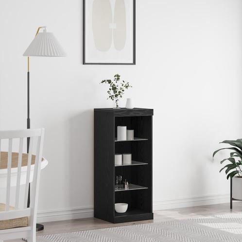 vidaXL Sideboard met LED-verlichting Zwart Eiken 41x37x100, Huis en Inrichting, Kasten | Dressoirs, Nieuw, Verzenden