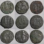 Romeinse Rijk Lot of 9 Roman coins 4th century AD (Zonder
