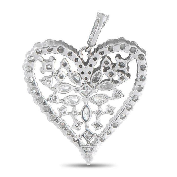 Hanger Platina, Platina 3,80 ct Diamanten Harthanger -, Handtassen en Accessoires, Antieke sieraden