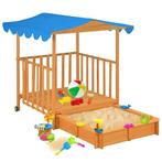 vidaXL Kinderspeelhuis met zandbak UV50 vurenhout blauw, Kinderen en Baby's, Speelgoed | Buiten | Speeltoestellen, Verzenden, Nieuw