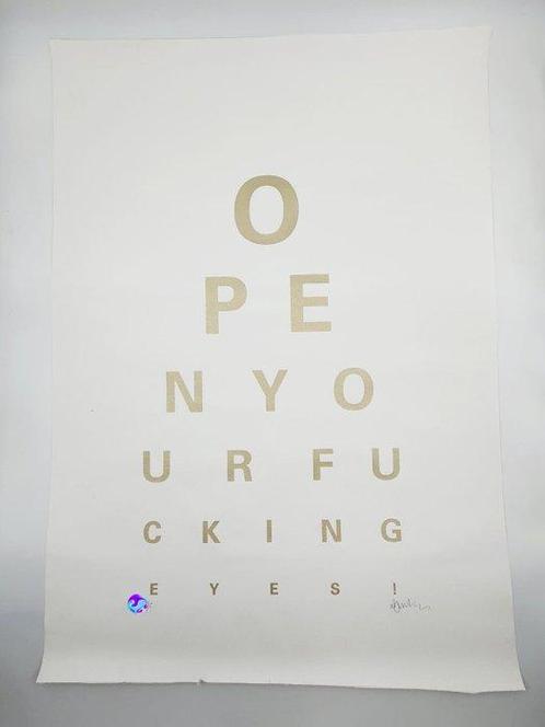Alex Bucklee (XX-XXI) - Eye Test Gold On Canvas, Antiek en Kunst, Kunst | Schilderijen | Modern