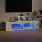 vidaXL Meuble TV avec lumières LED blanc brillant, Neuf, Verzenden