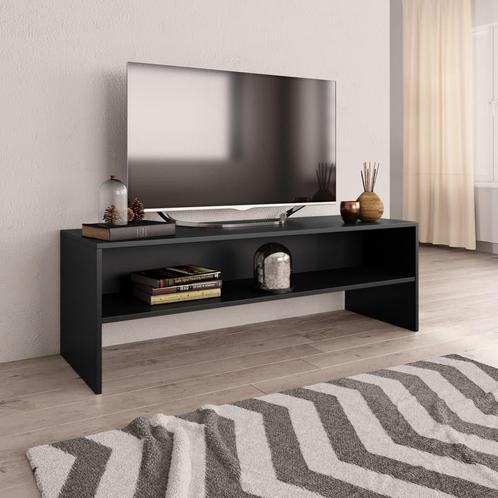 vidaXL Tv-meubel 120x40x40 cm bewerkt hout zwart, Maison & Meubles, Armoires | Mobilier de télévision, Envoi