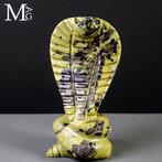 Serpentine- en pyrietcobra-beeldhouwwerk – Bewaker van aarde