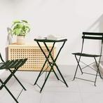 vidaXL Bistrotafel Donkergroen Ø50x71 cm Poedergecoat staal, Tuin en Terras, Verzenden, Nieuw