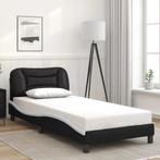 vidaXL Bedframe met hoofdbord kunstleer zwart en wit 80x200, Huis en Inrichting, Slaapkamer | Bedden, Verzenden, Nieuw