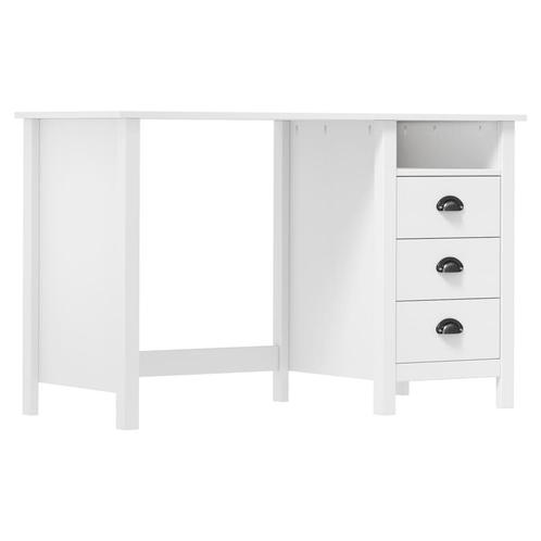 vidaXL Bureau Hill 3 lades 120x50x74 cm massief grenenhout, Huis en Inrichting, Bureaus, Nieuw, Verzenden