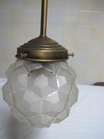Plafondlamp - Antieke hanglamp gematteerd en helder glas met, Antiek en Kunst, Curiosa en Brocante