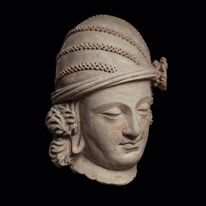 Gandhara Gips Hoofd van een Boeddhisattva. 2e-4e eeuw na, Verzamelen, Mineralen en Fossielen