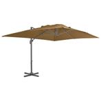 Grote Zweefparasol Taupe | Aluminium Paal | Retour Deal, Tuin en Terras, Verzenden, Nieuw, 3 tot 4 meter, Zweefparasol