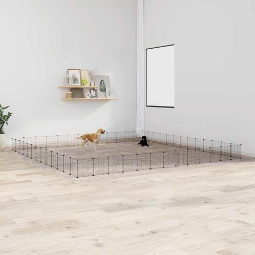 vidaXL Huisdierenkooi met deur 52 panelen 35x35 cm staal, Dieren en Toebehoren, Knaagdieren en Konijnen | Hokken en Kooien, Nieuw