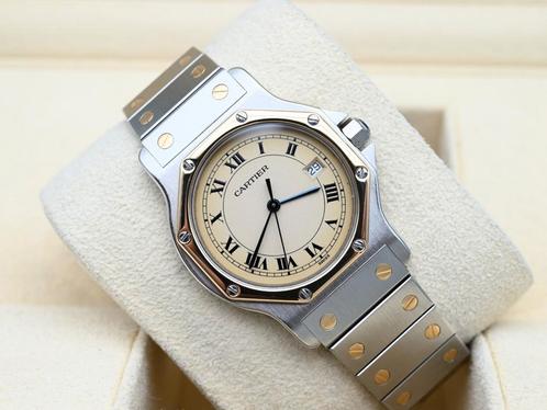Cartier Santos Ref. 187902 Year 1990s (Box), Handtassen en Accessoires, Horloges | Heren, Goud, Zo goed als nieuw, Goud, Overige merken