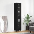 vidaXL Hoge kast 34,5x34x180 cm bewerkt hout zwart, Verzenden, Nieuw
