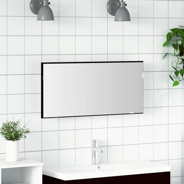 vidaXL Spiegel Zwart eiken 80 x 37 cm Glas en Geengineerd, Huis en Inrichting, Tafels | Kaptafels, Nieuw, Verzenden