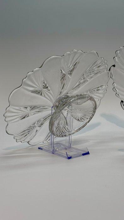 Val Saint Lambert - Dienblad (2) - Bamboe en sterren -, Antiek en Kunst, Antiek | Glaswerk en Kristal