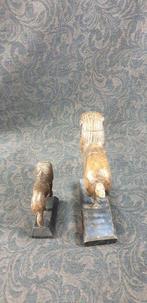Beeldje - Coppia leoni - Hout
