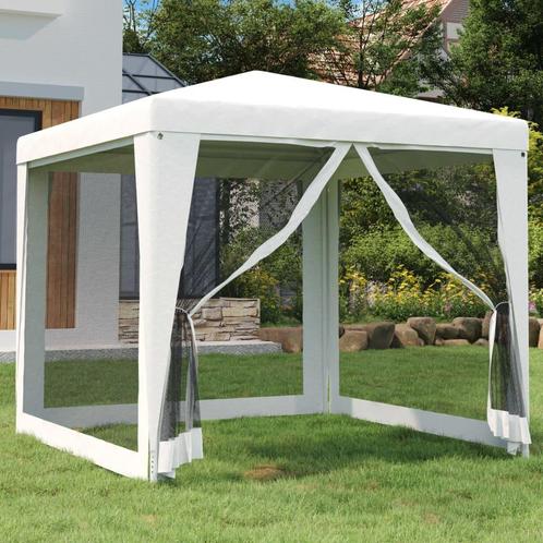 vidaXL Partytent met 4 mesh zijwanden 2,5x2,5 m wit, Tuin en Terras, Partytenten, Nieuw, Verzenden