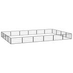 vidaXL Hondenkennel 20 panelen 100x50 cm gepoedercoat staal, Verzenden, Nieuw
