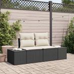 vidaXL Tuin Sofa met kussen Zwart 123 x 62 x 69cm poly, Verzenden, Nieuw