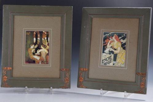 Lijst (2)- Twee Nederlandse Art Nouveau-lijsten met, Antiek en Kunst, Kunst | Designobjecten